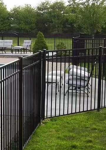 Galvanized/Aluminum 3 Rails Flat Top Ornamental Swimming Pool Fence Panels