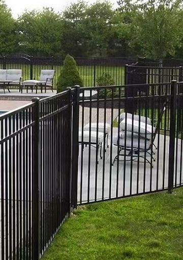 popular galvanized/aluminum 3 rails flat top ornamental swimming pool fence panels