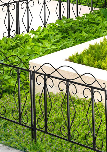 Black Metal Walkway Fence Gate For Villa/Garden/Courtyard/Home
